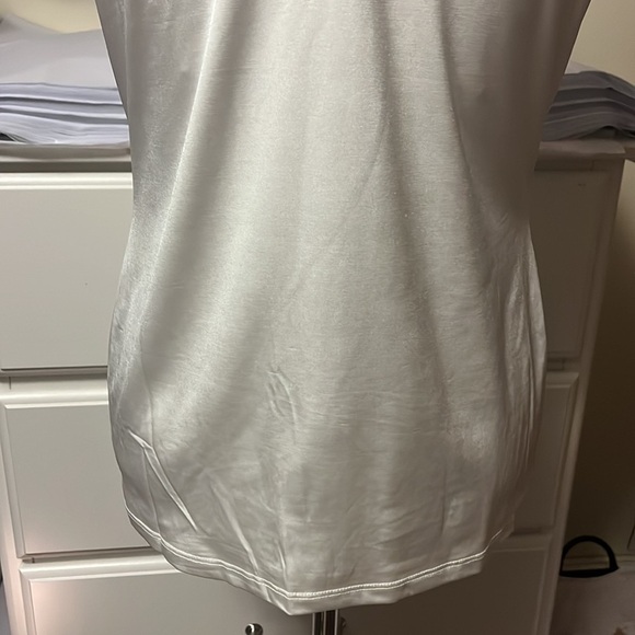 Cache white double layer V neck tank top with crystals and stone decoration - Picture 8 of 13